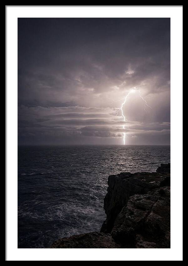 Lightning Storm Over Ocean At Night