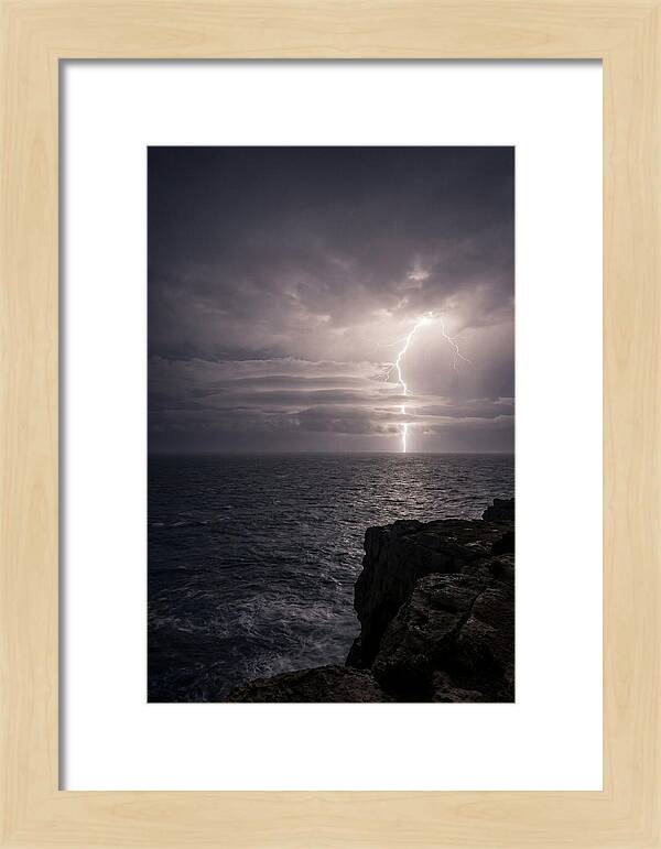 Lightning Storm Over Ocean At Night