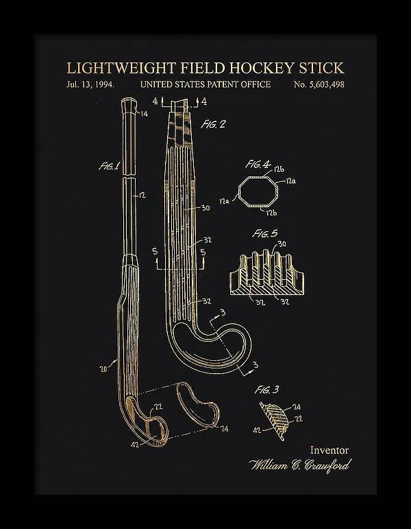 Lightweight Field Hockey Stick Gold Patent Us5603498a