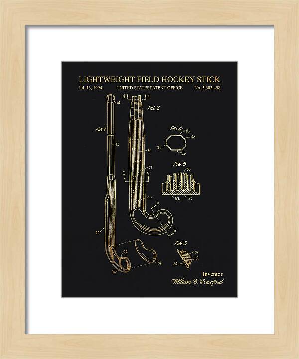 Lightweight Field Hockey Stick Gold Patent Us5603498a