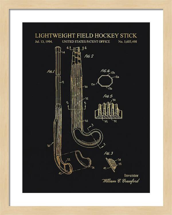 Lightweight Field Hockey Stick Gold Patent Us5603498a