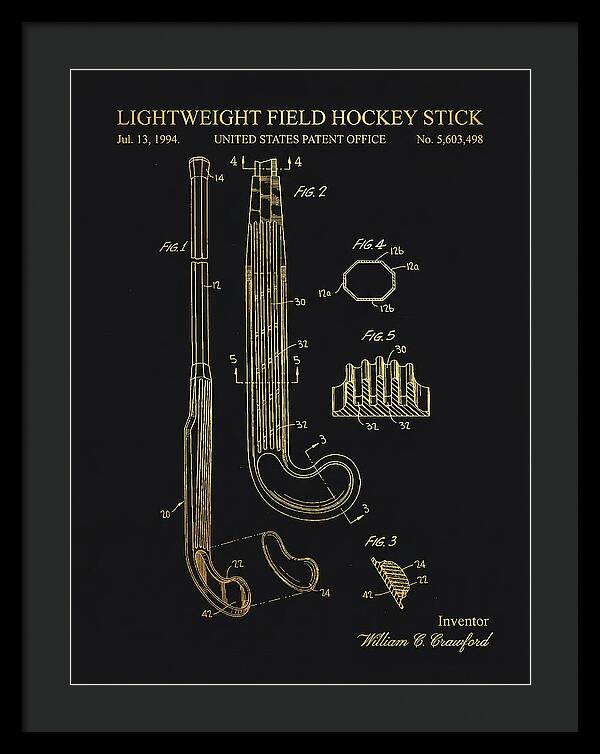 Lightweight Field Hockey Stick Gold Patent Us5603498a