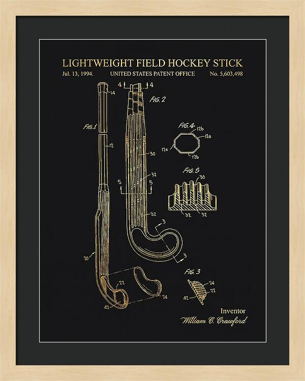 Lightweight Field Hockey Stick Gold Patent Us5603498a