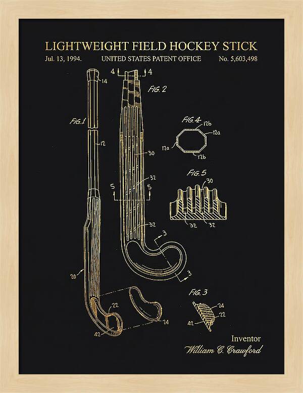 Lightweight Field Hockey Stick Gold Patent Us5603498a