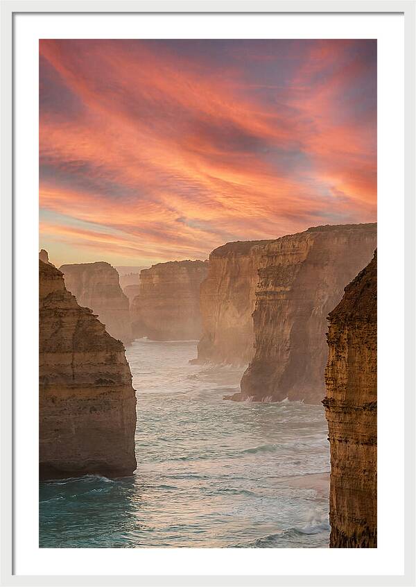 Limestone Cliffs At Dusk