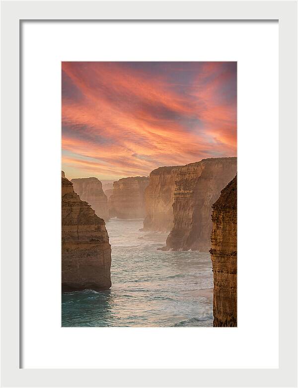 Limestone Cliffs At Dusk