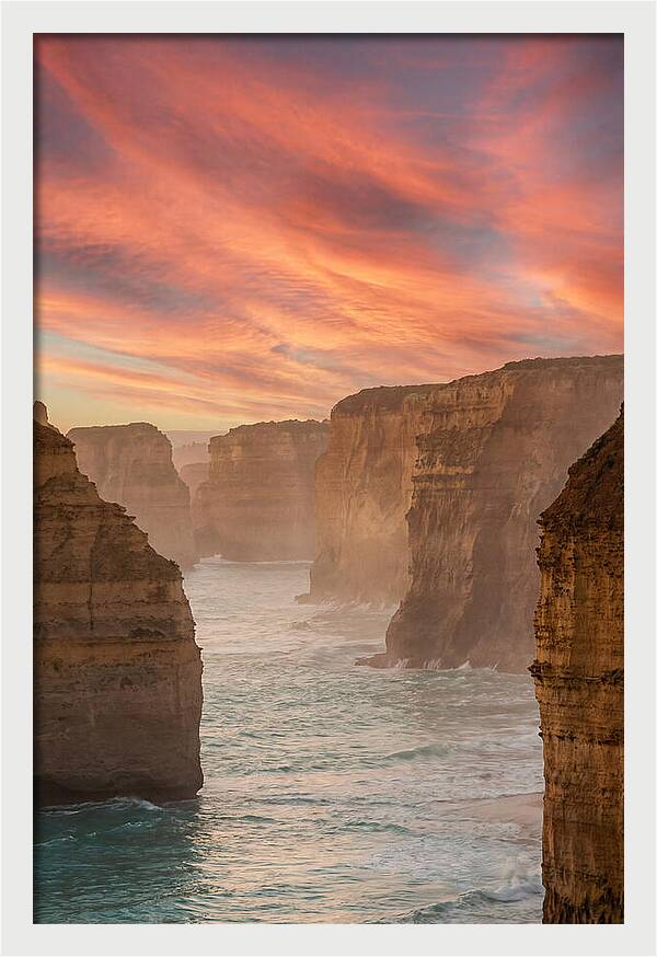 Limestone Cliffs At Dusk
