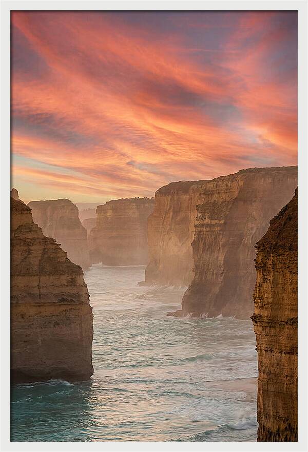 Limestone Cliffs At Dusk