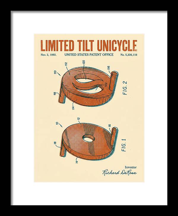 Limited Tilt Unicycle Retro Patent Us5326118a