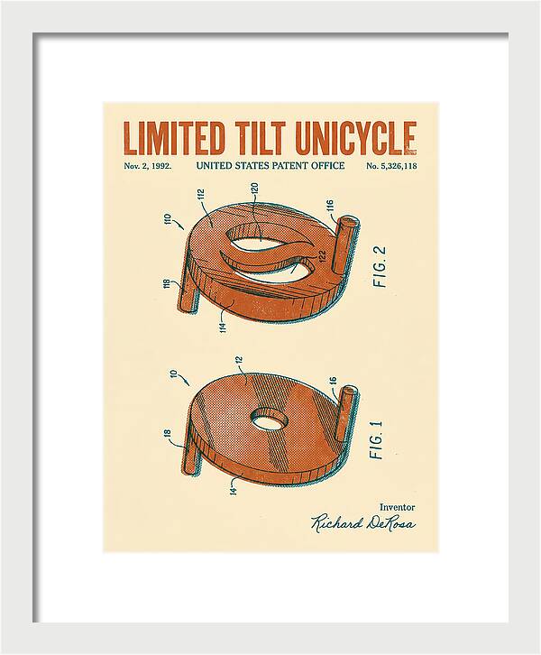 Limited Tilt Unicycle Retro Patent Us5326118a