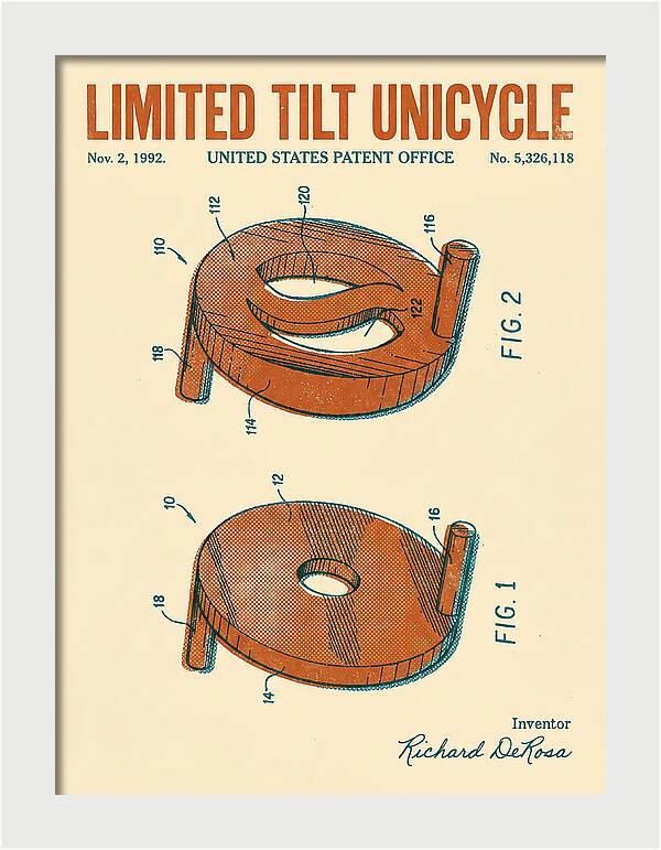 Limited Tilt Unicycle Retro Patent Us5326118a