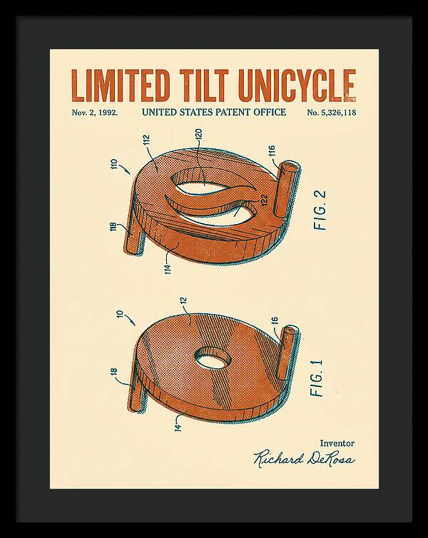 Limited Tilt Unicycle Retro Patent Us5326118a