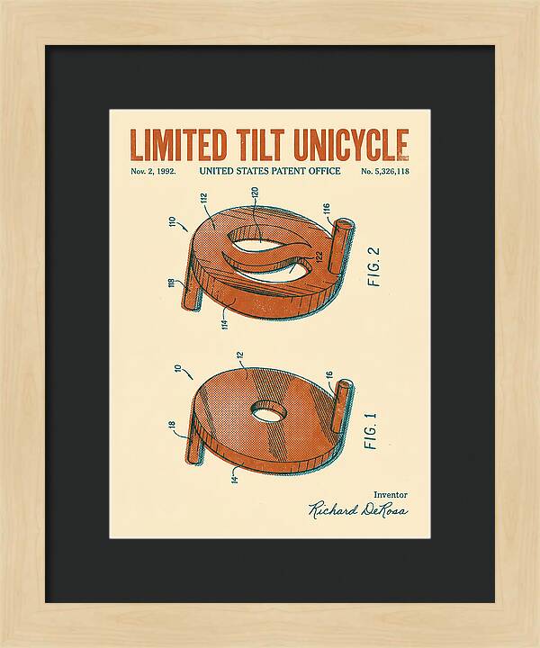 Limited Tilt Unicycle Retro Patent Us5326118a