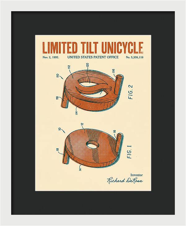 Limited Tilt Unicycle Retro Patent Us5326118a