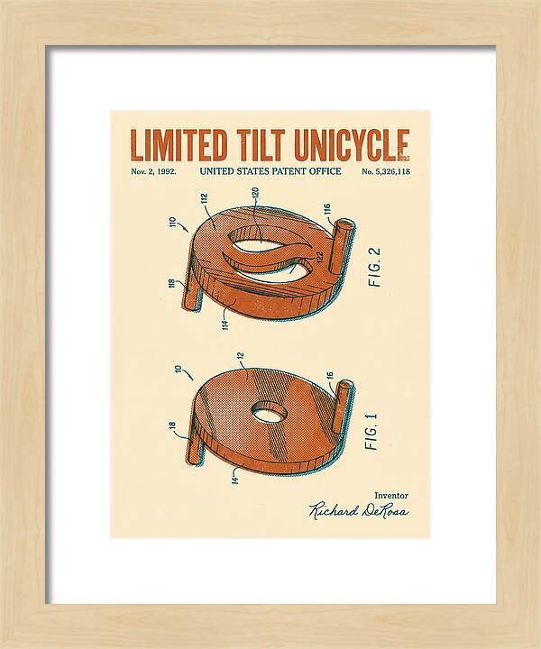 Limited Tilt Unicycle Retro Patent Us5326118a
