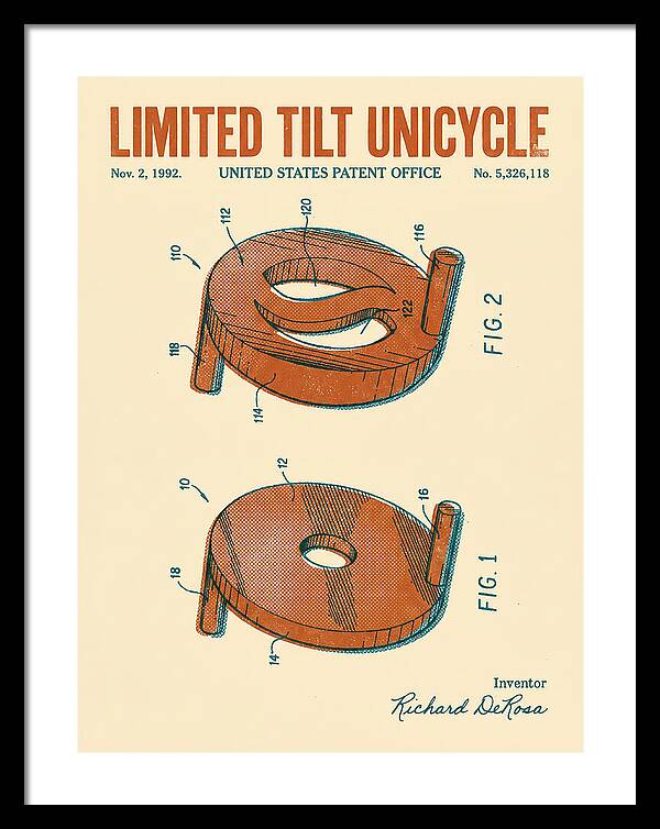 Limited Tilt Unicycle Retro Patent Us5326118a