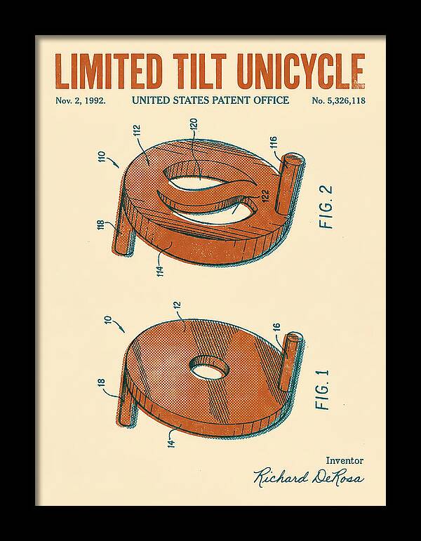 Limited Tilt Unicycle Retro Patent Us5326118a