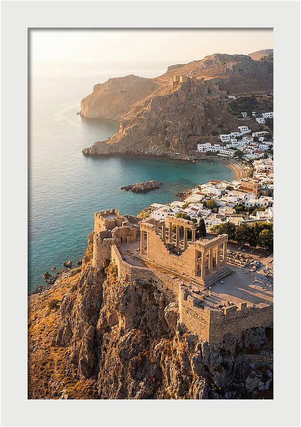 Lindos Acropolis At Golden Hour