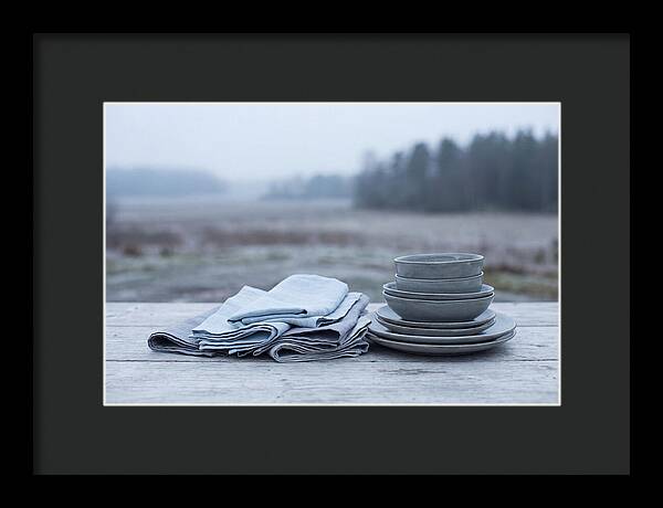 Linen Napkins Beside Ceramic Dish
