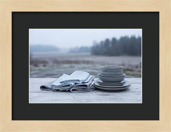 Linen Napkins Beside Ceramic Dish