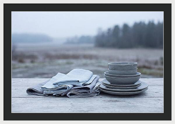 Linen Napkins Beside Ceramic Dish