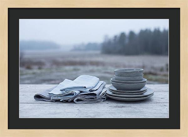 Linen Napkins Beside Ceramic Dish