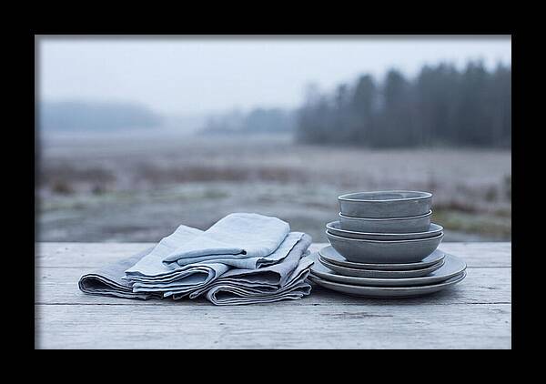Linen Napkins Beside Ceramic Dish
