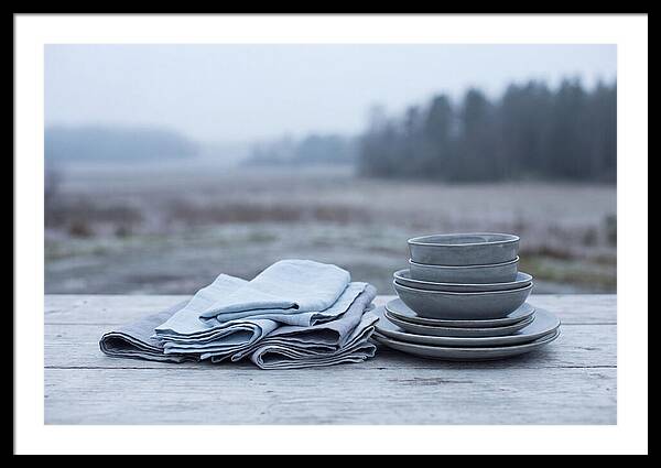 Linen Napkins Beside Ceramic Dish
