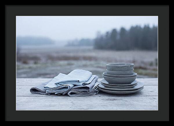 Linen Napkins Beside Ceramic Dish