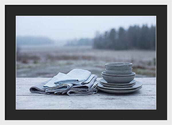 Linen Napkins Beside Ceramic Dish