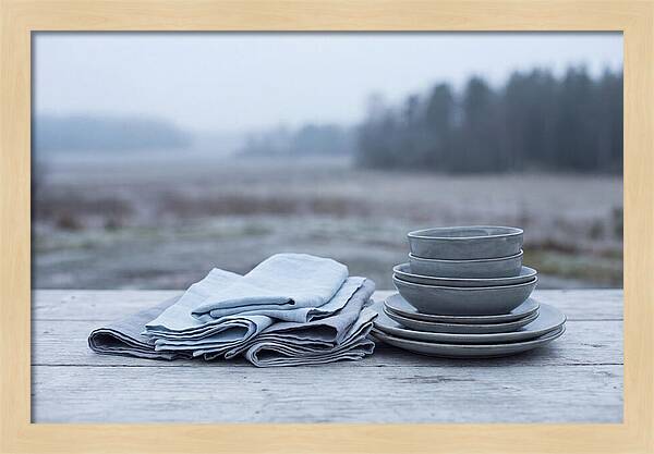 Linen Napkins Beside Ceramic Dish