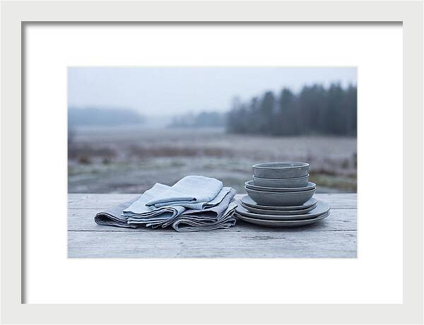Linen Napkins Beside Ceramic Dish