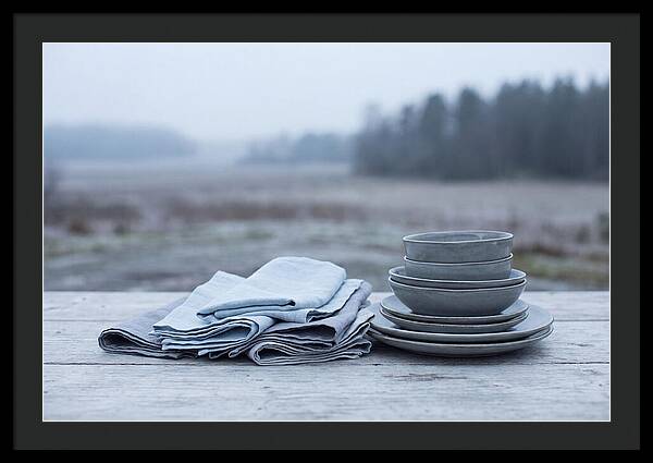 Linen Napkins Beside Ceramic Dish