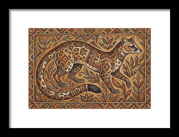 Linsang In Folk Art Style