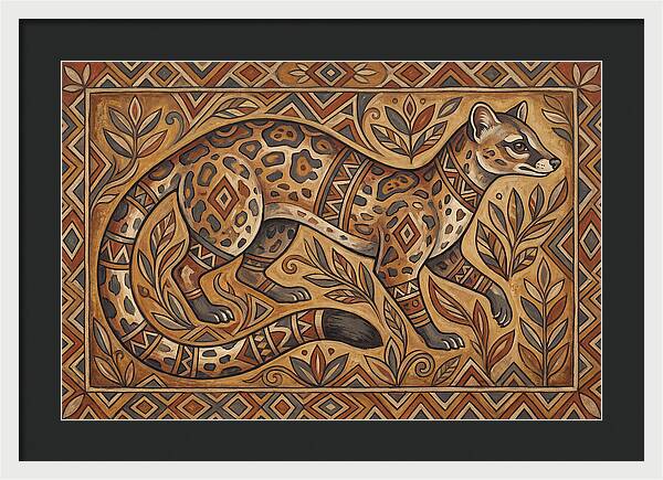 Linsang In Folk Art Style