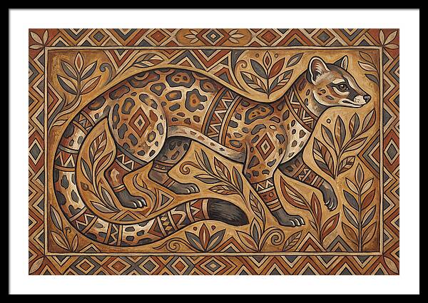 Linsang In Folk Art Style
