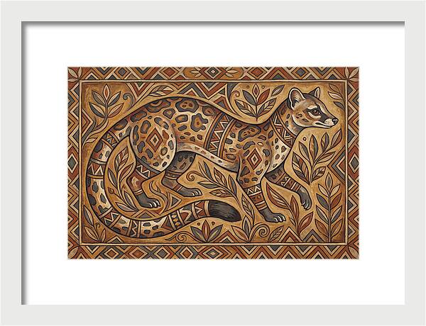 Linsang In Folk Art Style