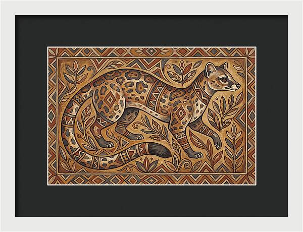 Linsang In Folk Art Style
