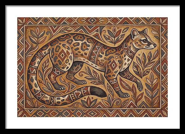 Linsang In Folk Art Style