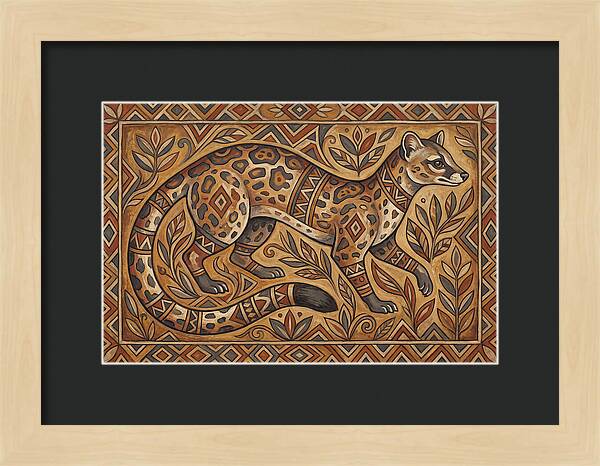 Linsang In Folk Art Style