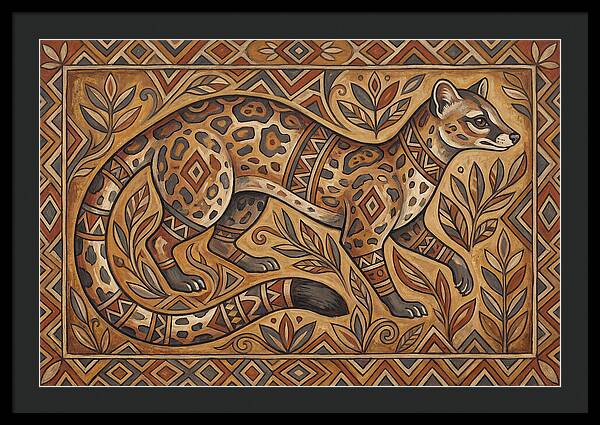 Linsang In Folk Art Style