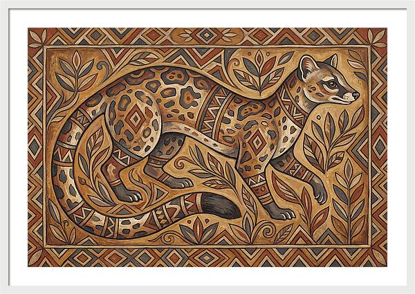 Linsang In Folk Art Style