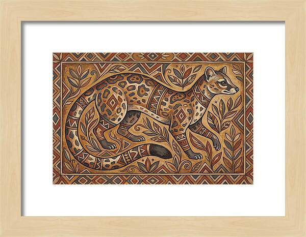 Linsang In Folk Art Style