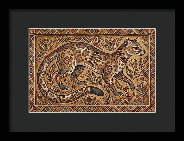 Linsang In Folk Art Style