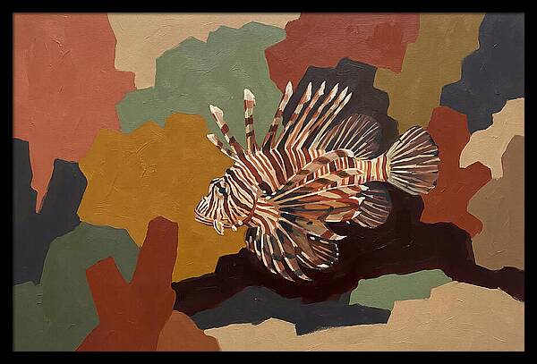Lionfish Among Abstract Colors
