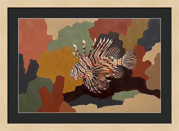 Lionfish Among Abstract Colors