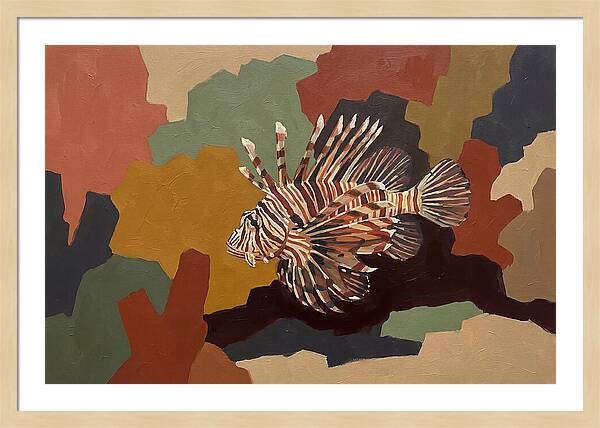 Lionfish Among Abstract Colors