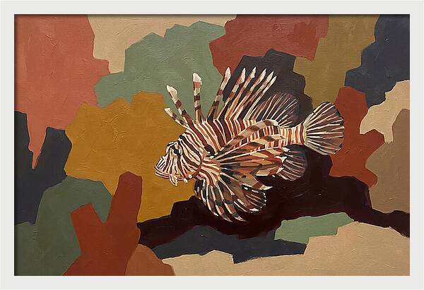 Lionfish Among Abstract Colors