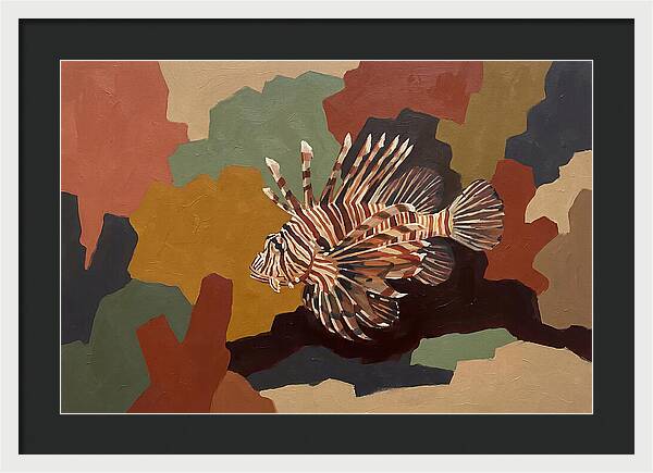 Lionfish Among Abstract Colors