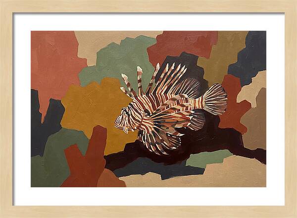 Lionfish Among Abstract Colors